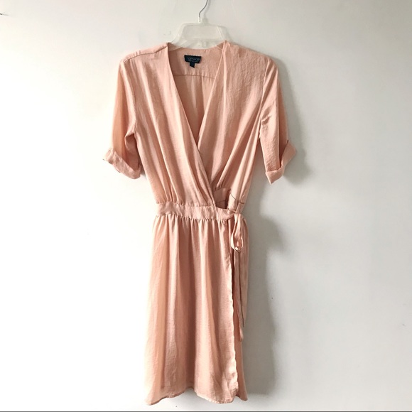 blush wrap dress short